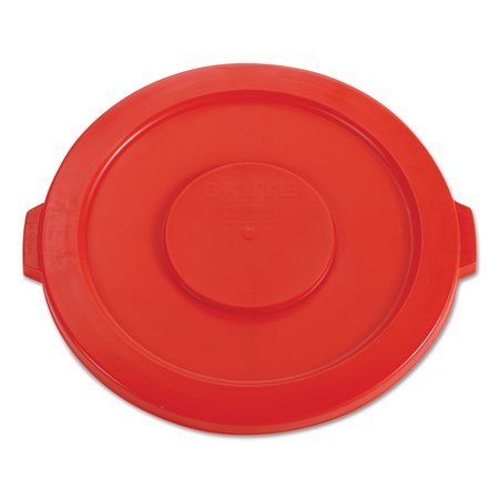 RUBBERMAID COMMERCIAL 32 Gal Trash Can Lid, Red, Plastic FG263100RED